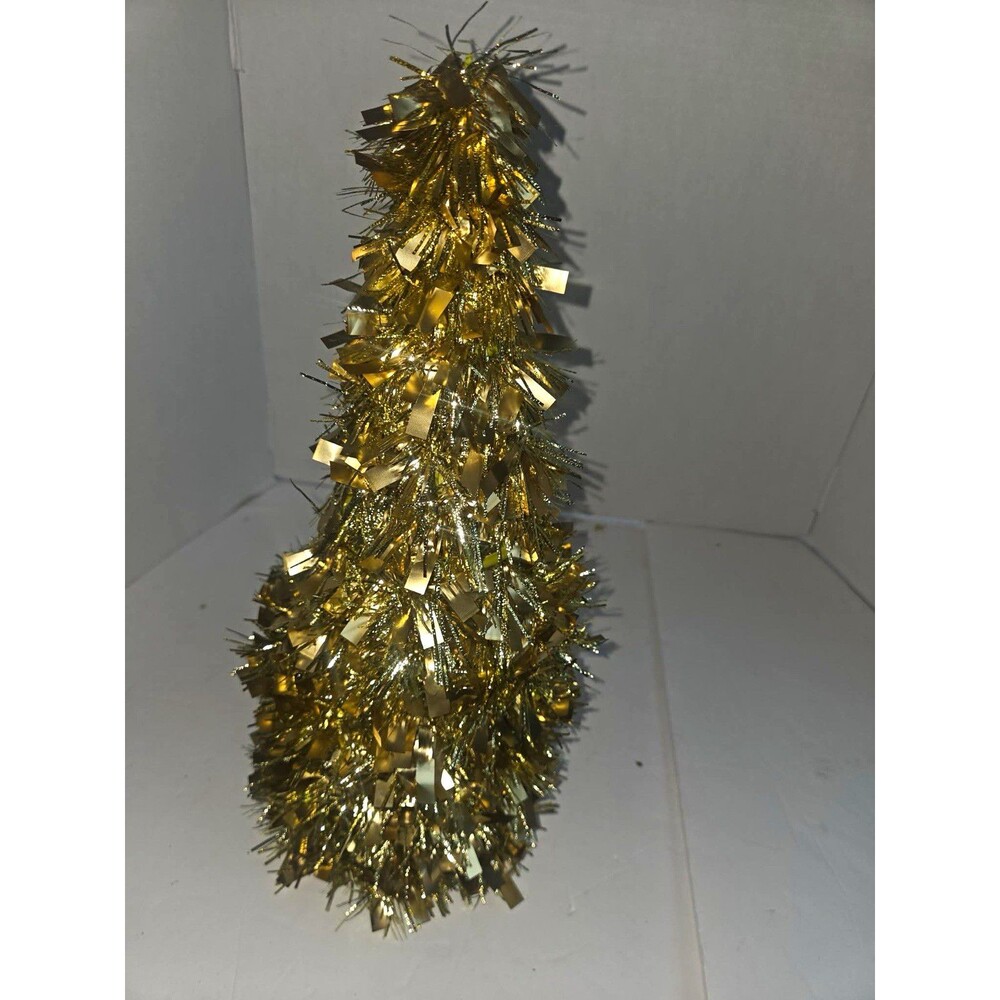 Gold Tinsel Artificial Christmas Tree Door Decoration, Tinsel Tree